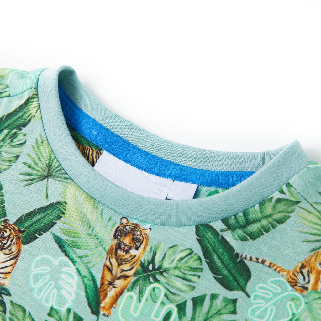 Kinder-T-Shirt Hellgrün Melange 140
