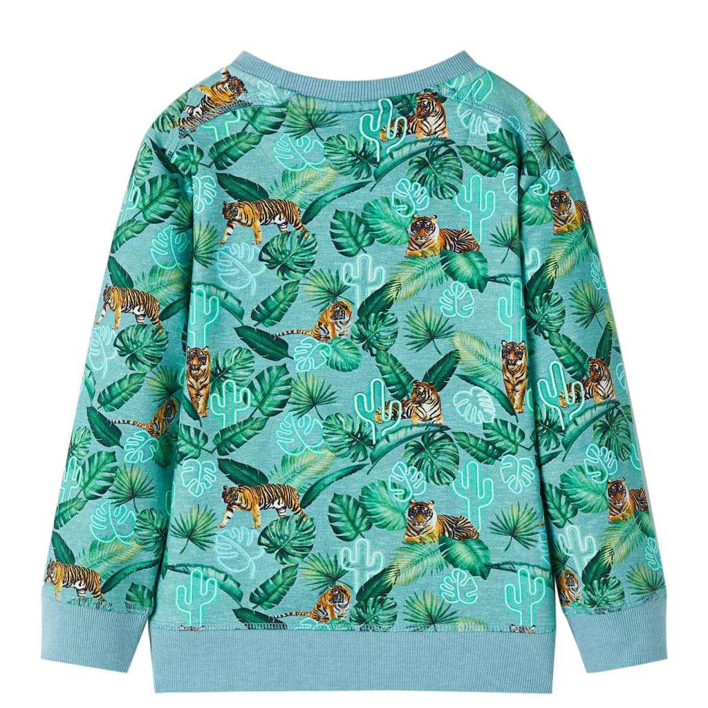 Kinder-Sweatshirt Hellgrün Melange 116