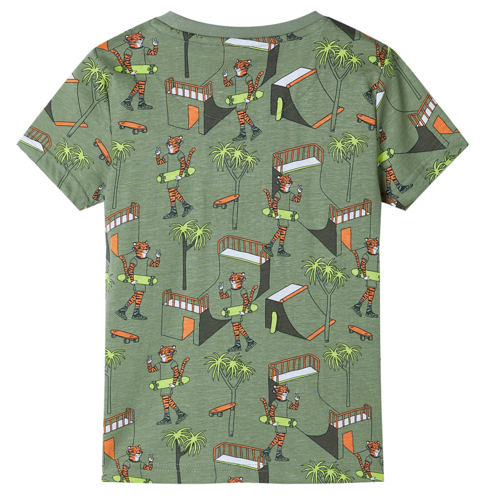 Kinderpyjama Mit Kurzen Ärmeln Hellkhaki 104
