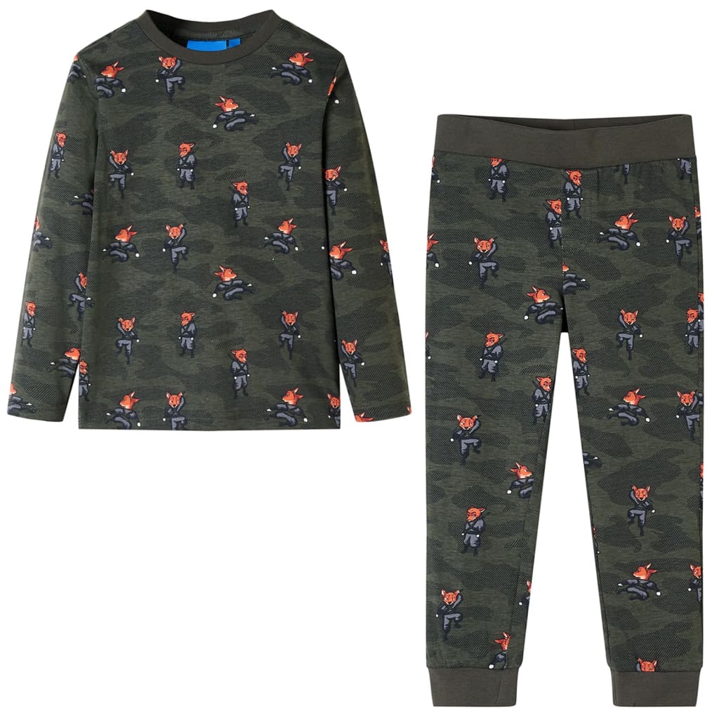 Kinderpyjama Mit Langen Ärmeln Khaki 128