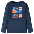Kinder-Langarmshirt Marineblau Melange 116