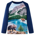 Kinder-Langarmshirt Marineblau 116