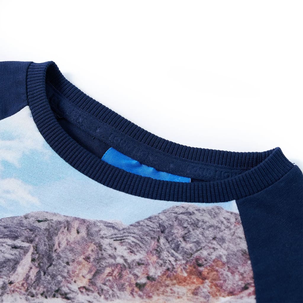 Kinder-Langarmshirt Marineblau 116