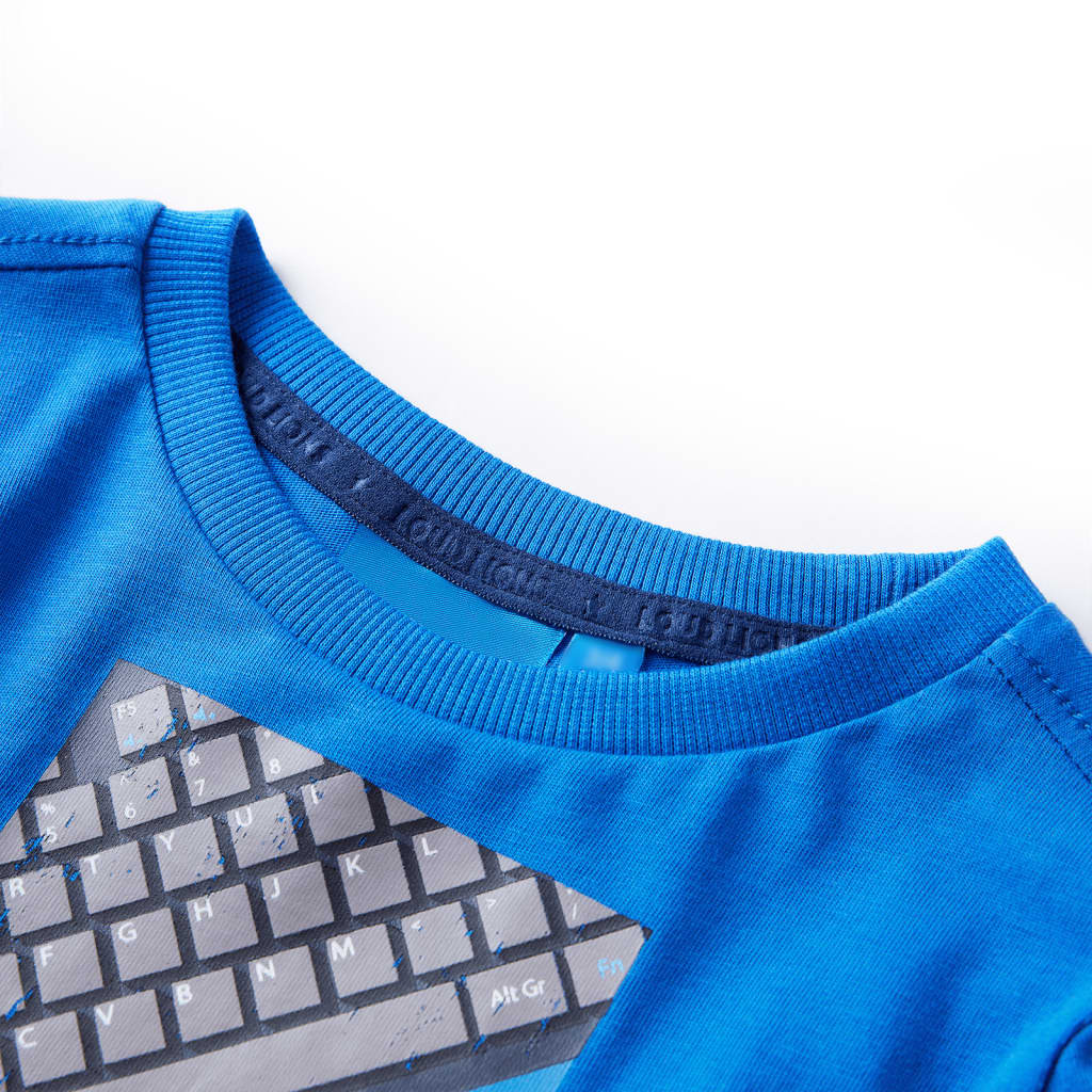 Kinder-Langarmshirt Kobaltblau 128