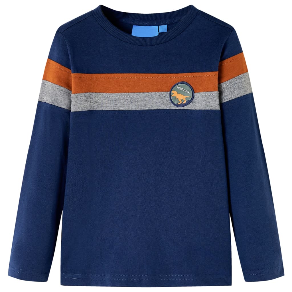 Kinder-Langarmshirt Marineblau 104