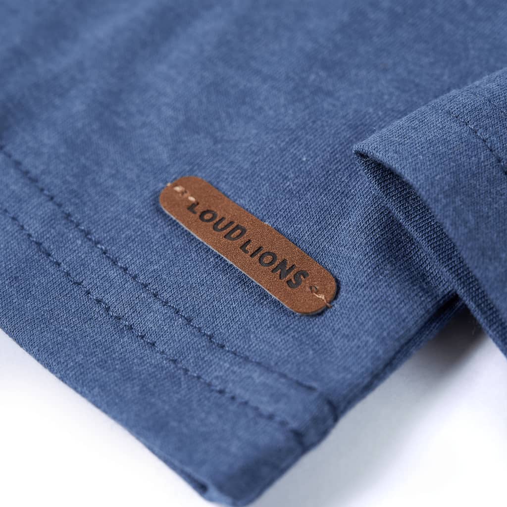 Kinder-Langarmshirt Blau Melange 128