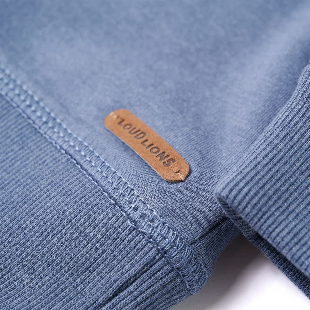 Kinder-Kapuzenpullover Blau Melange 140