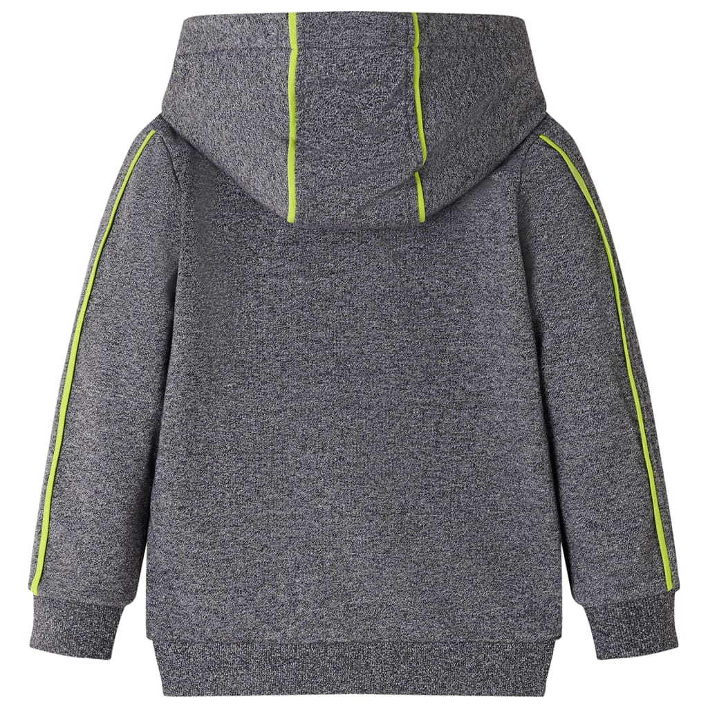 Kinder-Kapuzenpullover Mit Reißverschluss Grau Melange 92