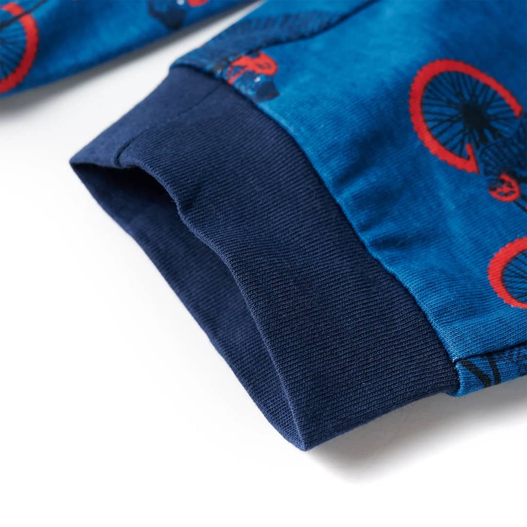 Kinderpyjama Mit Langen Ärmeln Petrolblau 104