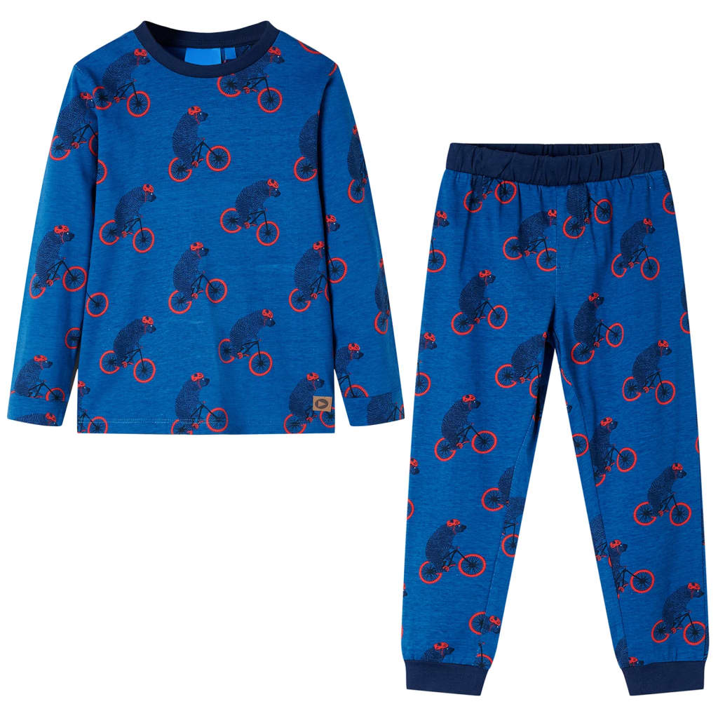 Kinderpyjama Mit Langen Ärmeln Petrolblau 104