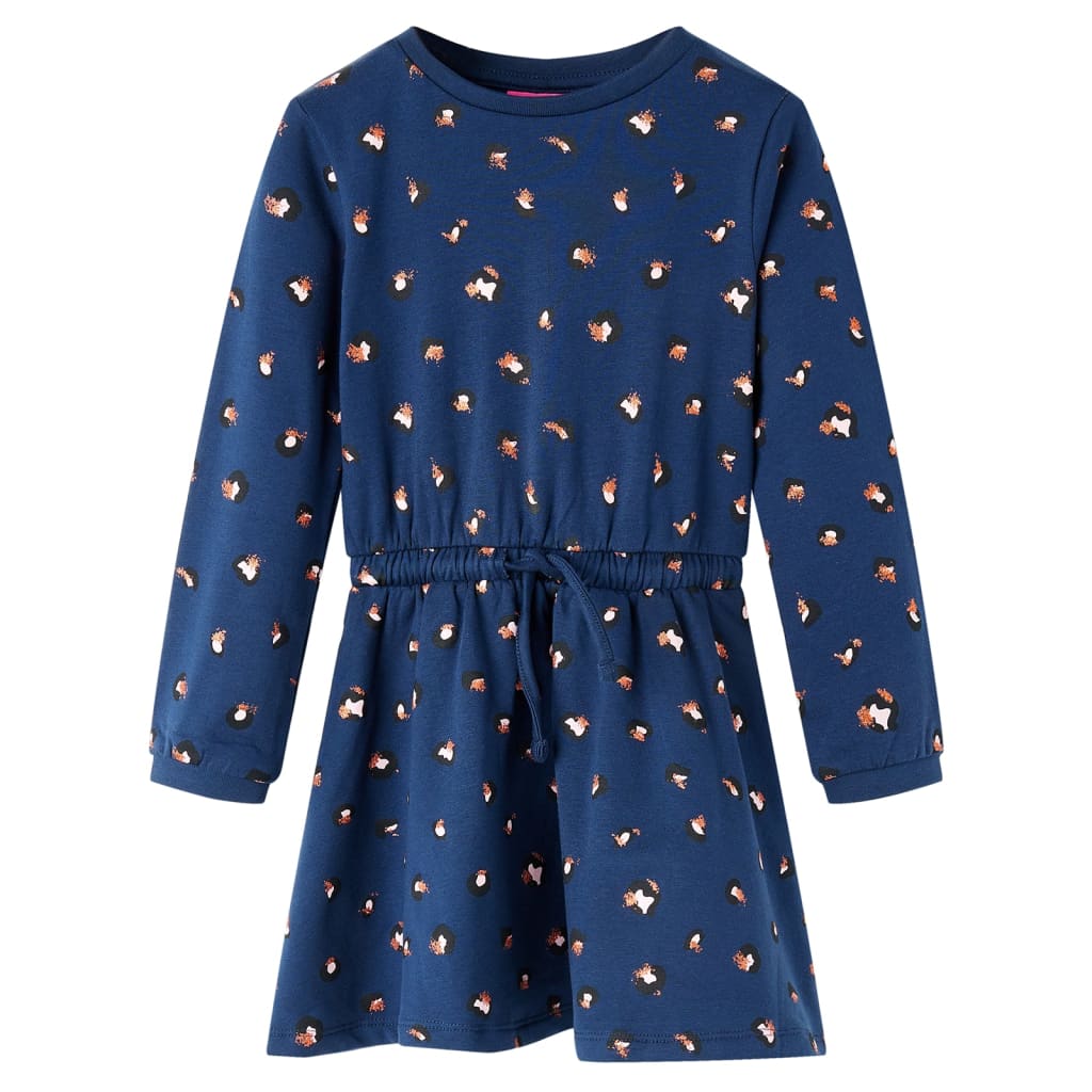 Kinderkleid Mit Langen Ärmeln Marineblau 104