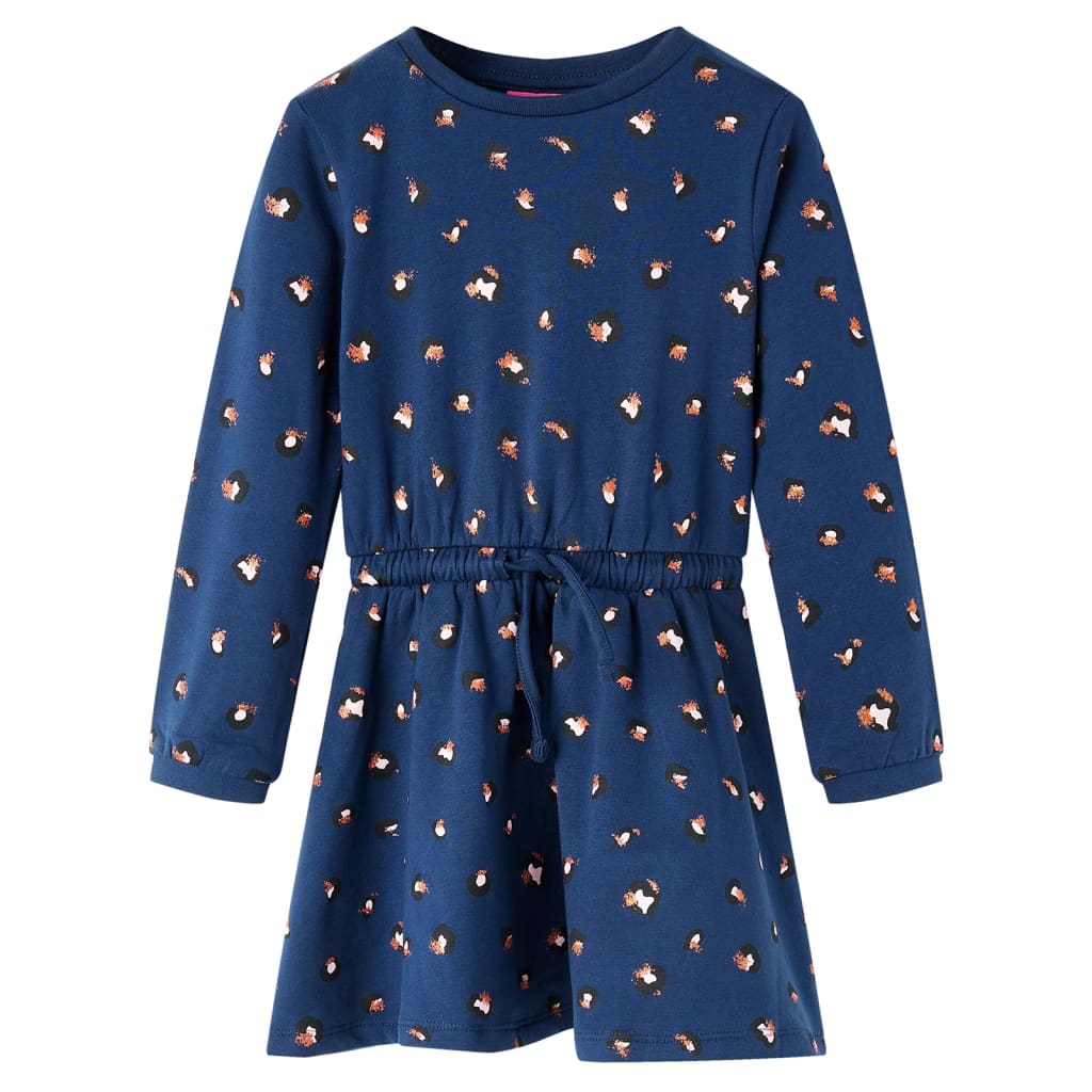Kinderkleid Mit Langen Ärmeln Marineblau 104