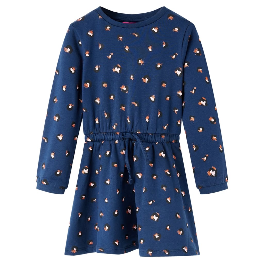 Kinderkleid Mit Langen Ärmeln Marineblau 104