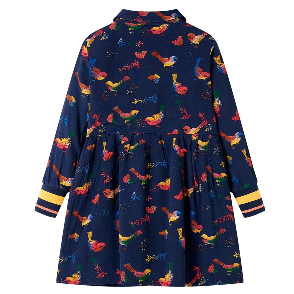 Kinderkleid Mit Langen Ärmeln Marineblau 116