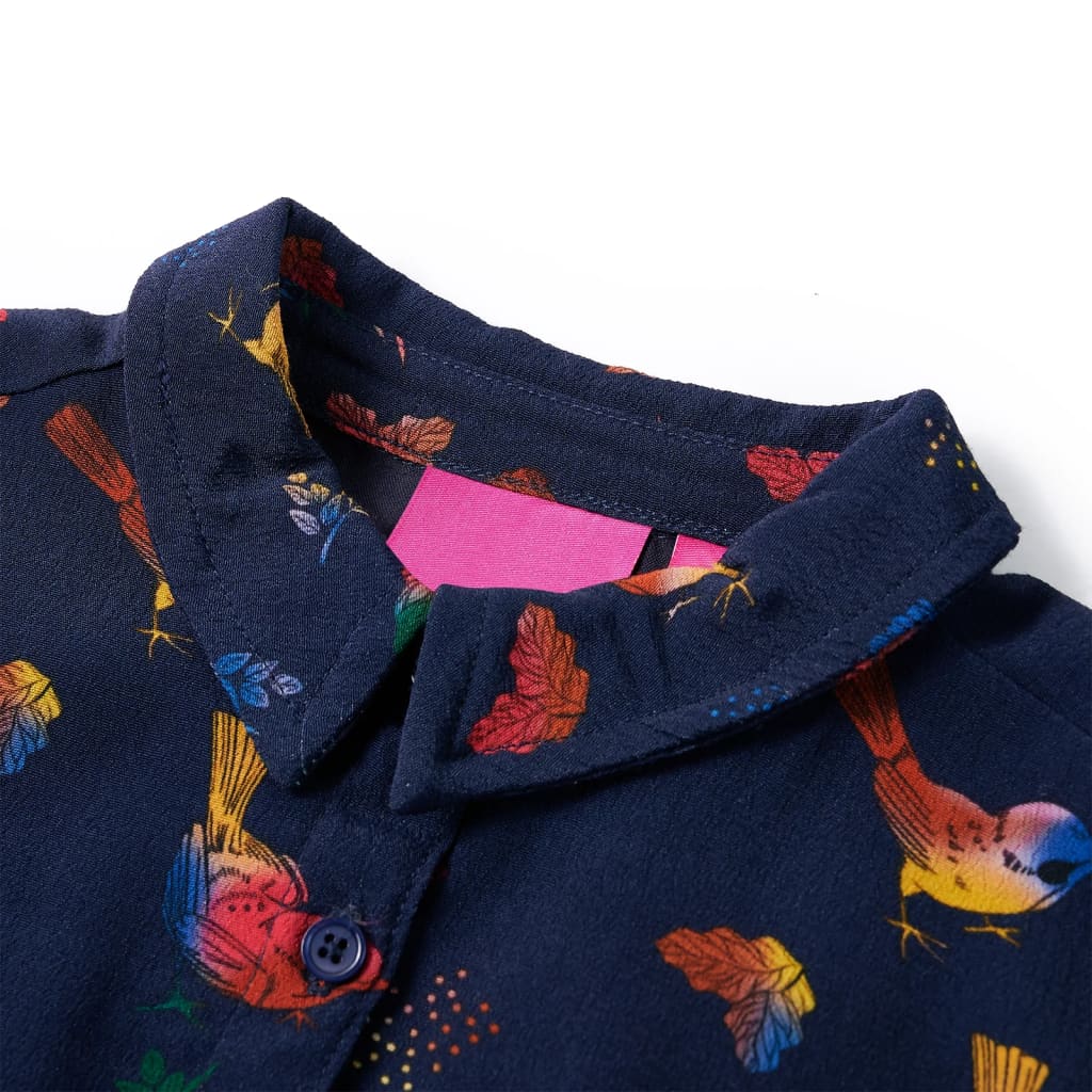 Kinderkleid Mit Langen Ärmeln Marineblau 116