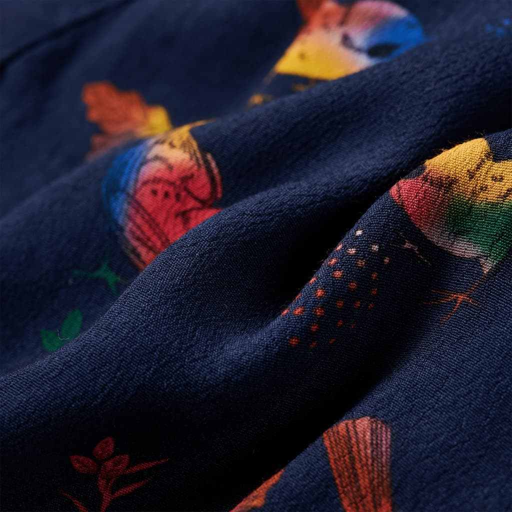 Kinderkleid Mit Langen Ärmeln Marineblau 116