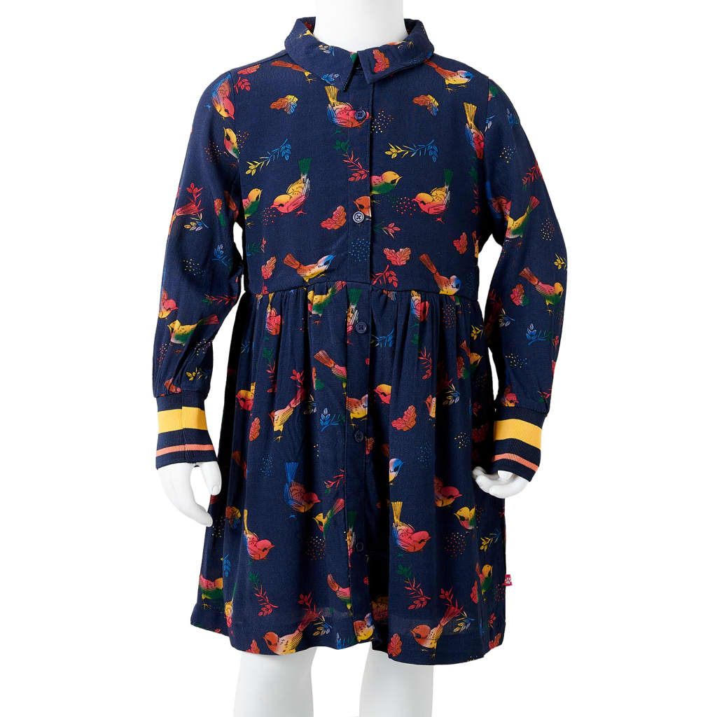 Kinderkleid Mit Langen Ärmeln Marineblau 116