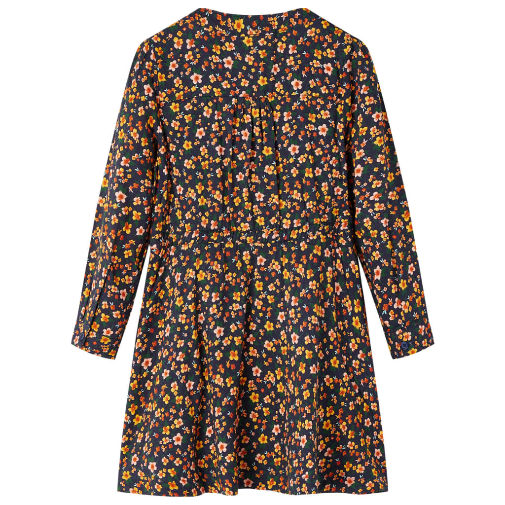 Kinderkleid Mit Langen Ärmeln Marineblau 92