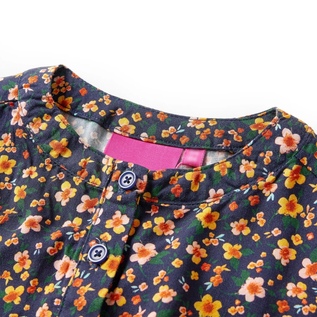 Kinderkleid Mit Langen Ärmeln Marineblau 92