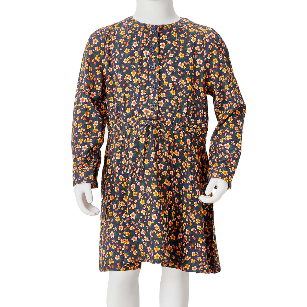 Kinderkleid Mit Langen Ärmeln Marineblau 92