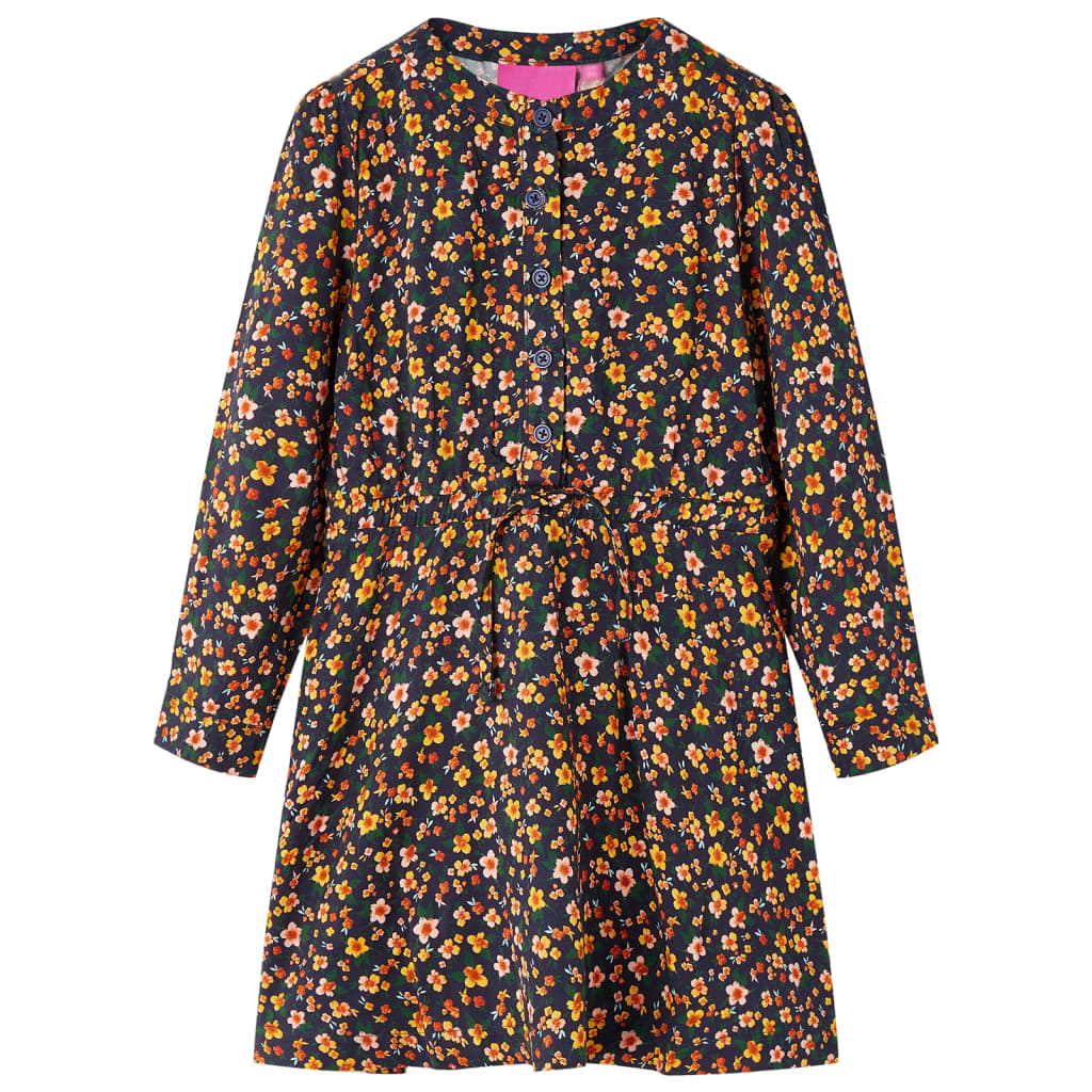 Kinderkleid Mit Langen Ärmeln Marineblau 92