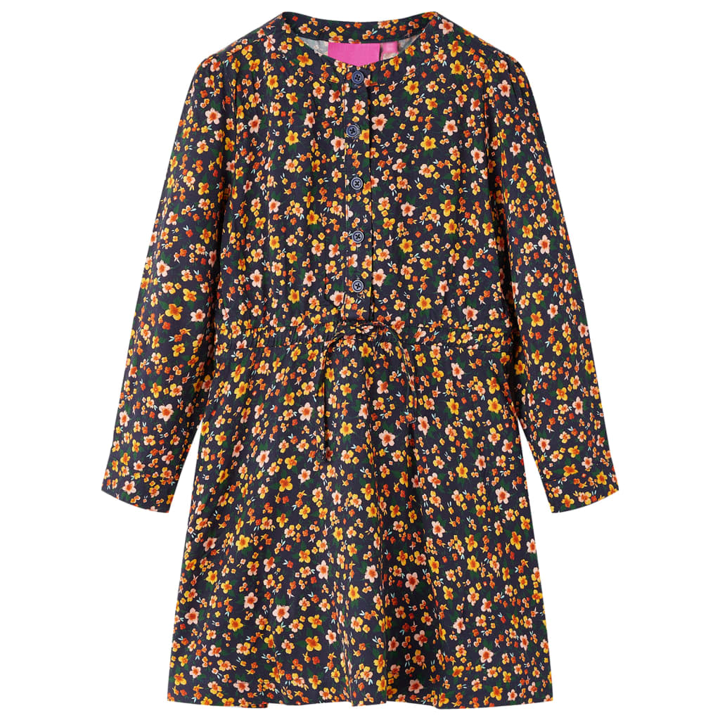 Kinderkleid Mit Langen Ärmeln Marineblau 92