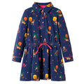 Kinderkleid Mit Langen Ärmeln Und Kordelzug Marineblau 92