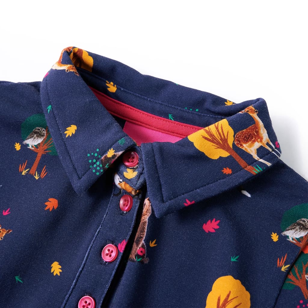 Kinderkleid Mit Langen Ärmeln Und Kordelzug Marineblau 92