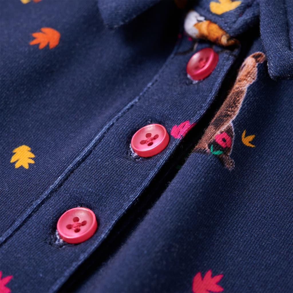 Kinderkleid Mit Langen Ärmeln Und Kordelzug Marineblau 92