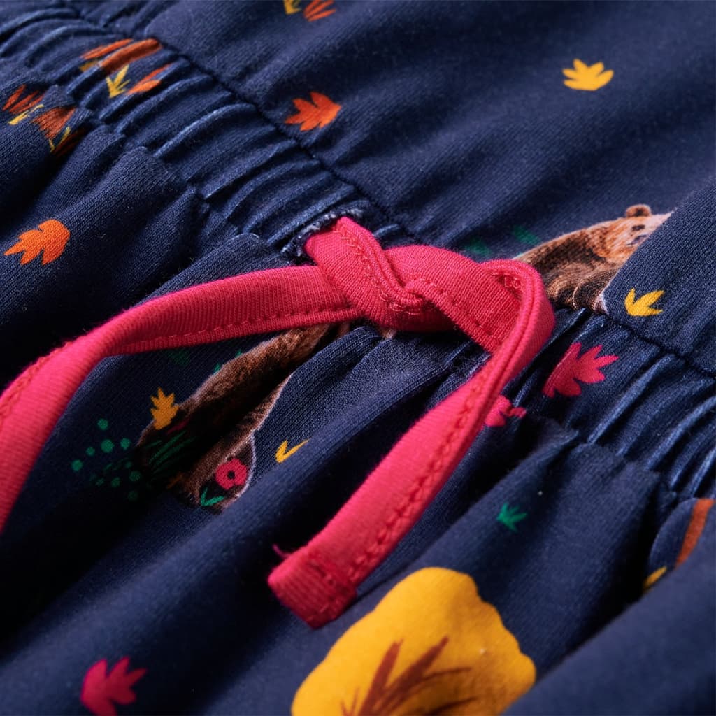 Kinderkleid Mit Langen Ärmeln Und Kordelzug Marineblau 92