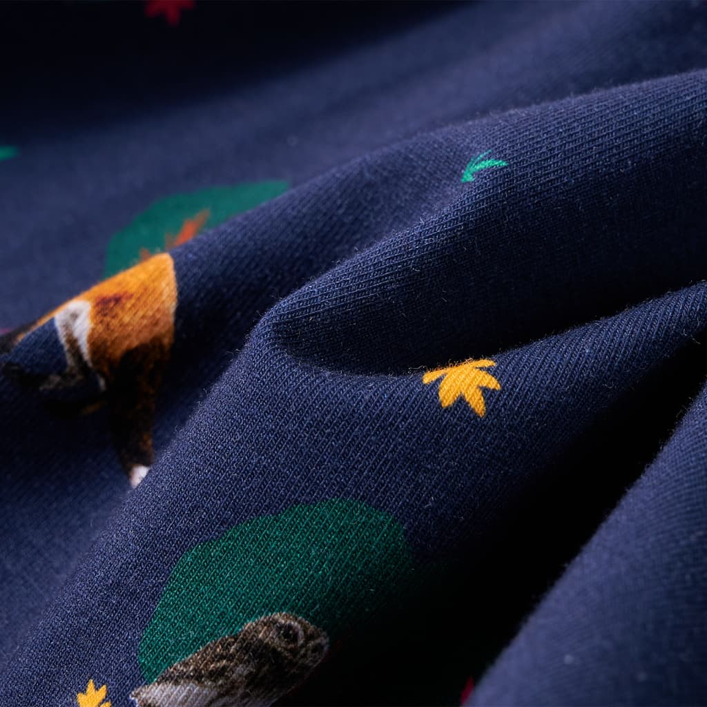 Kinderkleid Mit Langen Ärmeln Und Kordelzug Marineblau 92