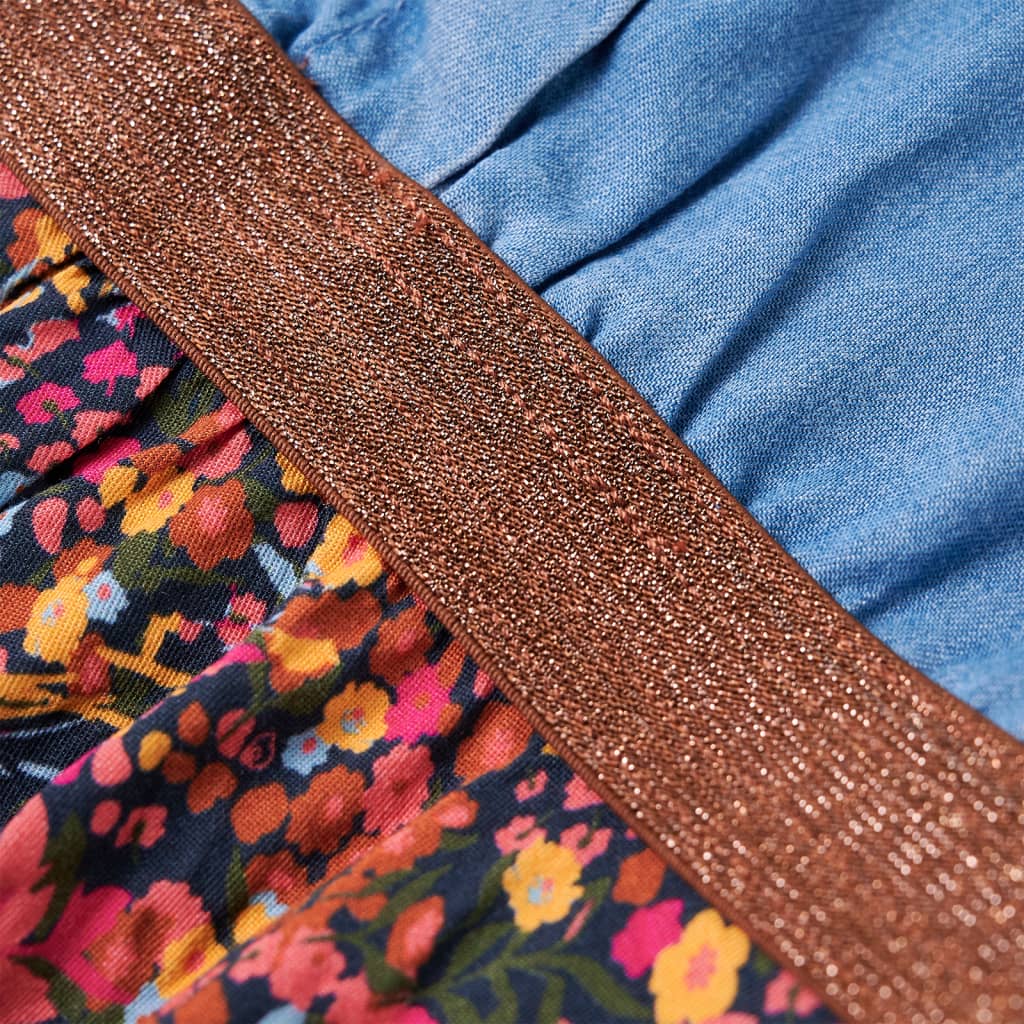 Kinderkleid Mit Langen Ärmeln Marineblau Und Jeansblau 116