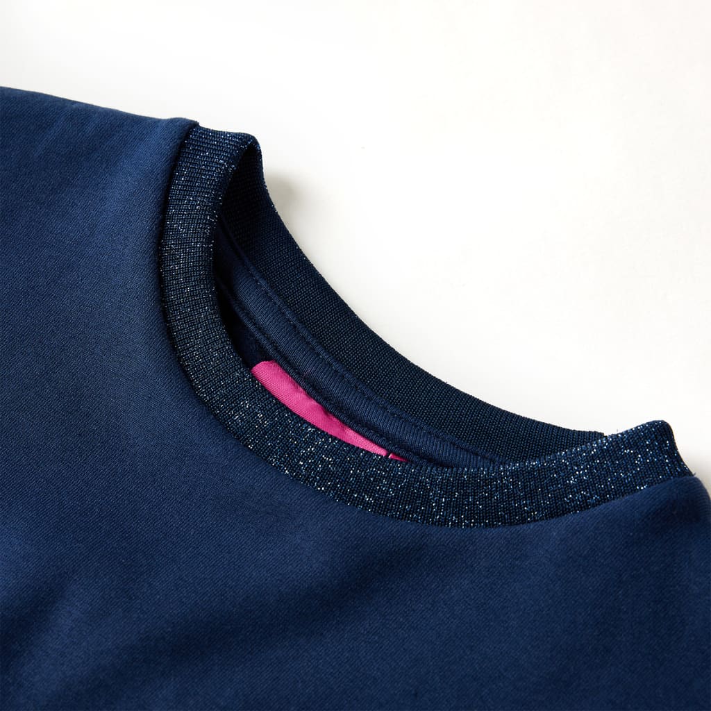 Kinderkleid Mit Langen Ärmeln Marineblau 104