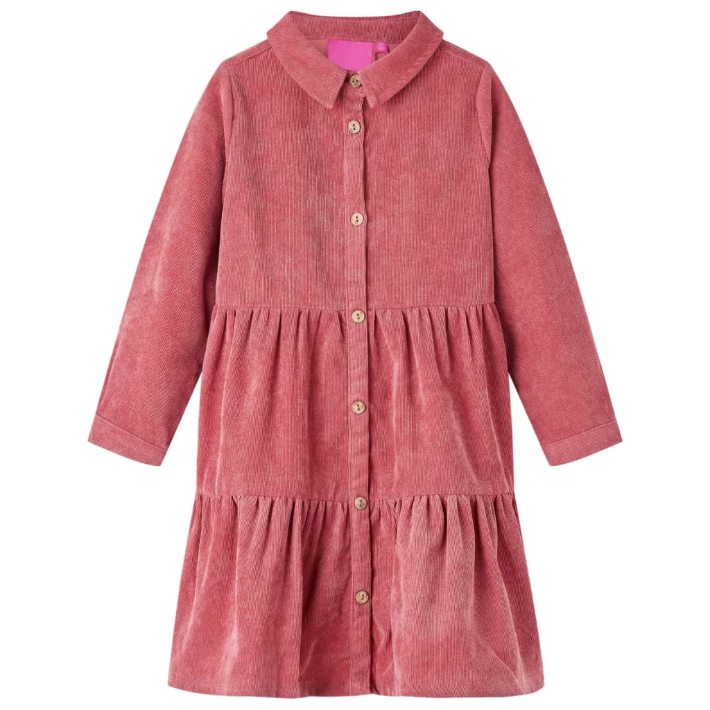 Kinderkleid Mit Langen Ärmeln Cord Altrosa 104