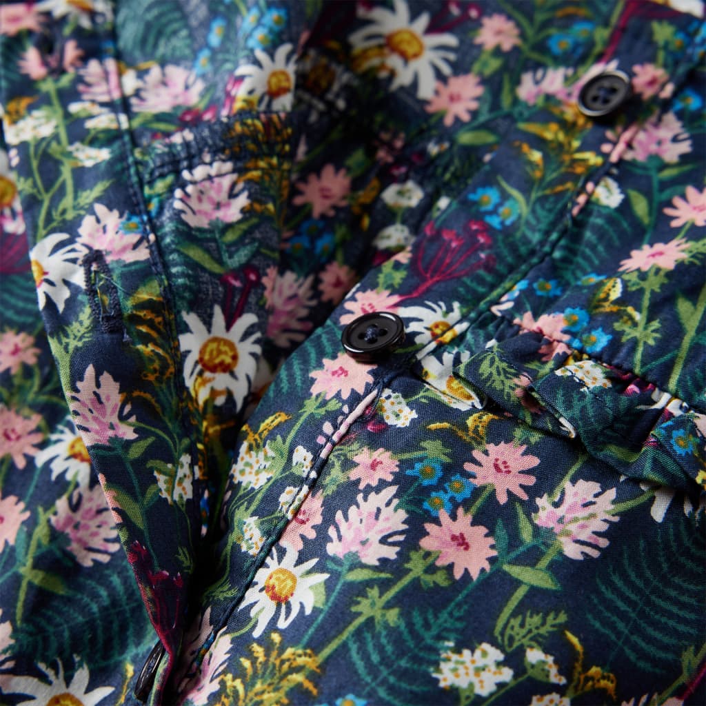 Kinderkleid Mit Langen Ärmeln Dunkelblau 128