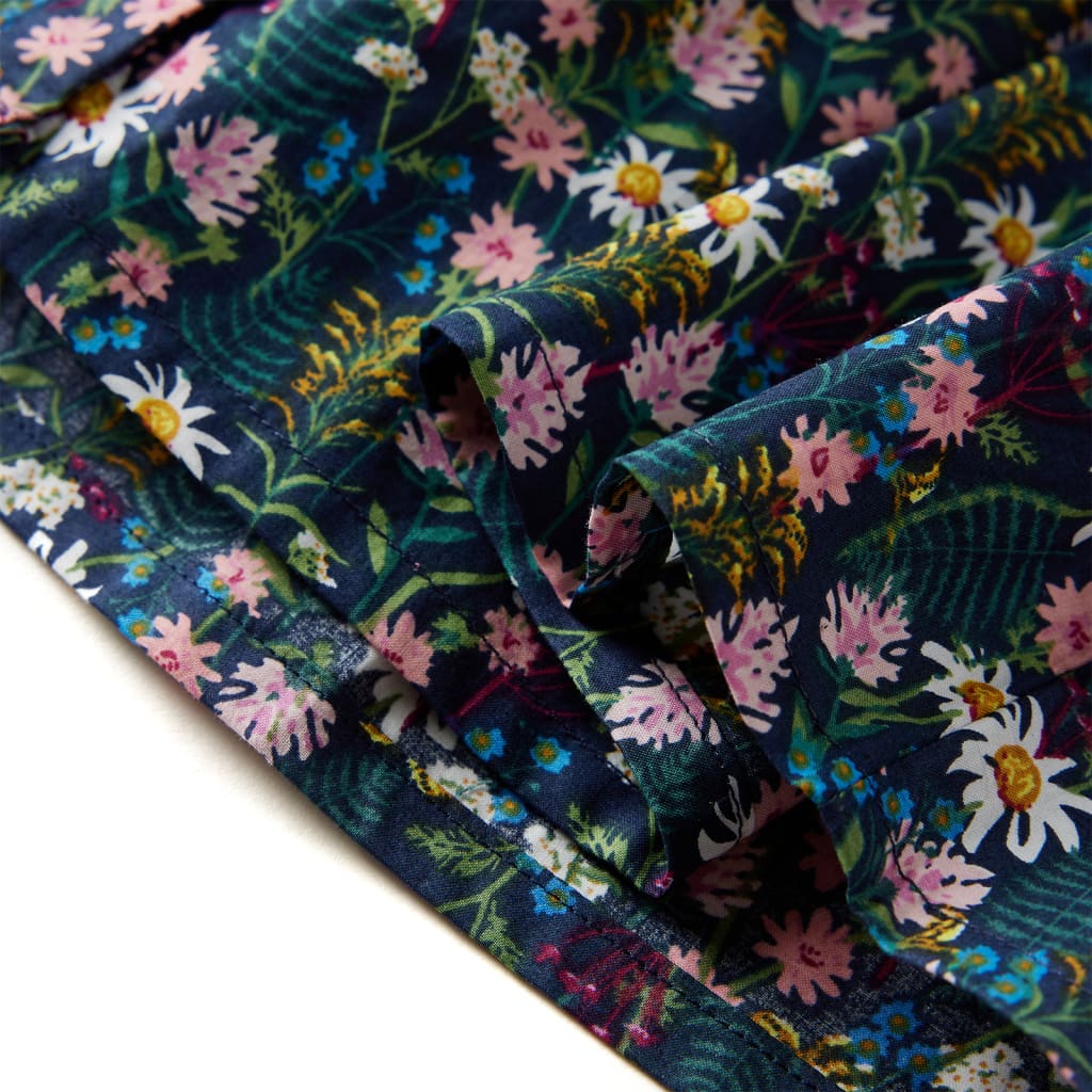 Kinderkleid Mit Langen Ärmeln Dunkelblau 128