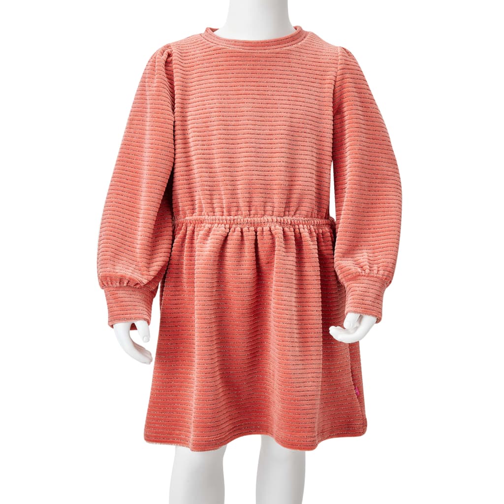 Kinderkleid Mit Langen Ärmeln Mittelrosa 92