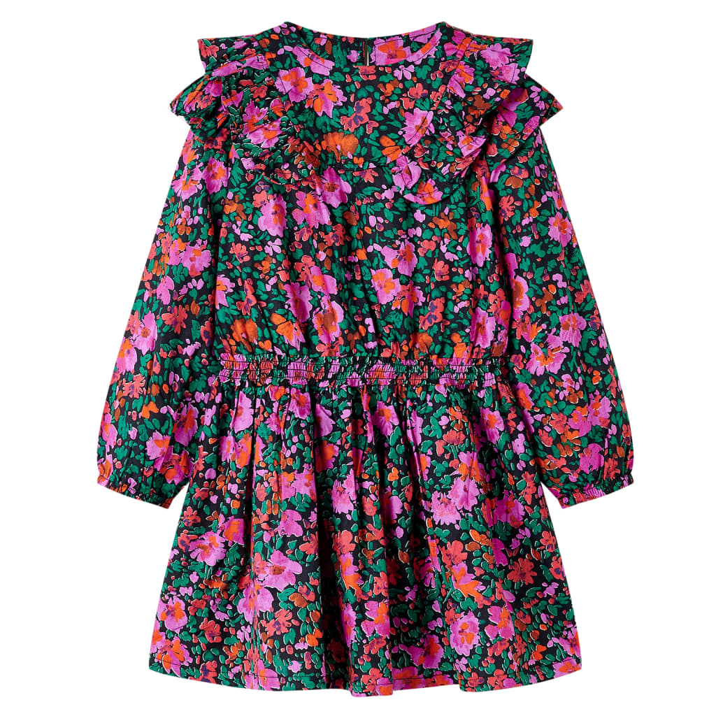 Kinderkleid Mit Langen Ärmeln Knallrosa 128