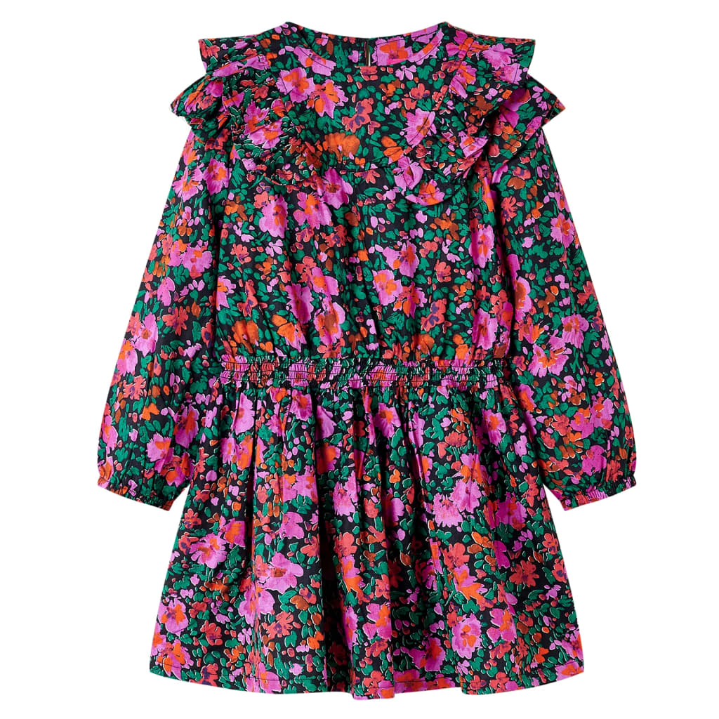 Kinderkleid Mit Langen Ärmeln Knallrosa 128