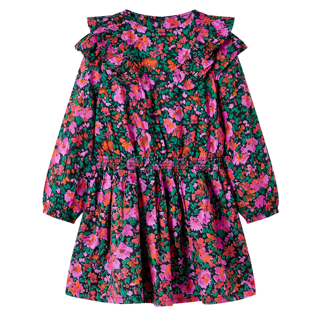Kinderkleid Mit Langen Ärmeln Knallrosa 128