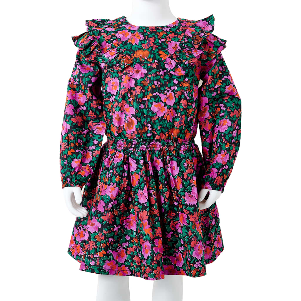 Kinderkleid Mit Langen Ärmeln Knallrosa 128