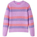 Kinderpullover Mit Streifen Gestrickt Lila Und Rosa 92