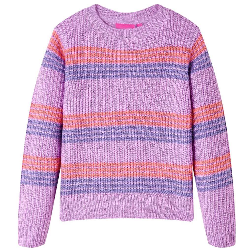 Kinderpullover Mit Streifen Gestrickt Lila Und Rosa 92