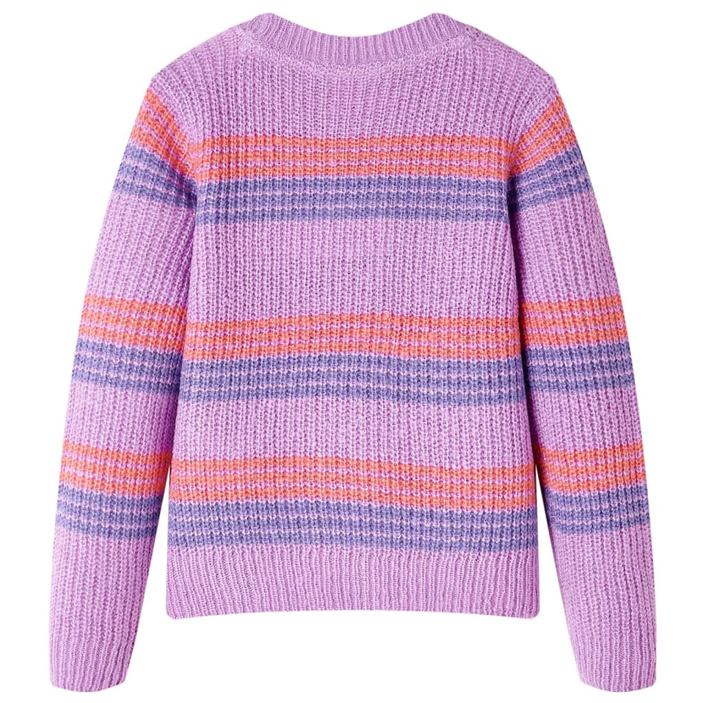 Kinderpullover Mit Streifen Gestrickt Lila Und Rosa 92