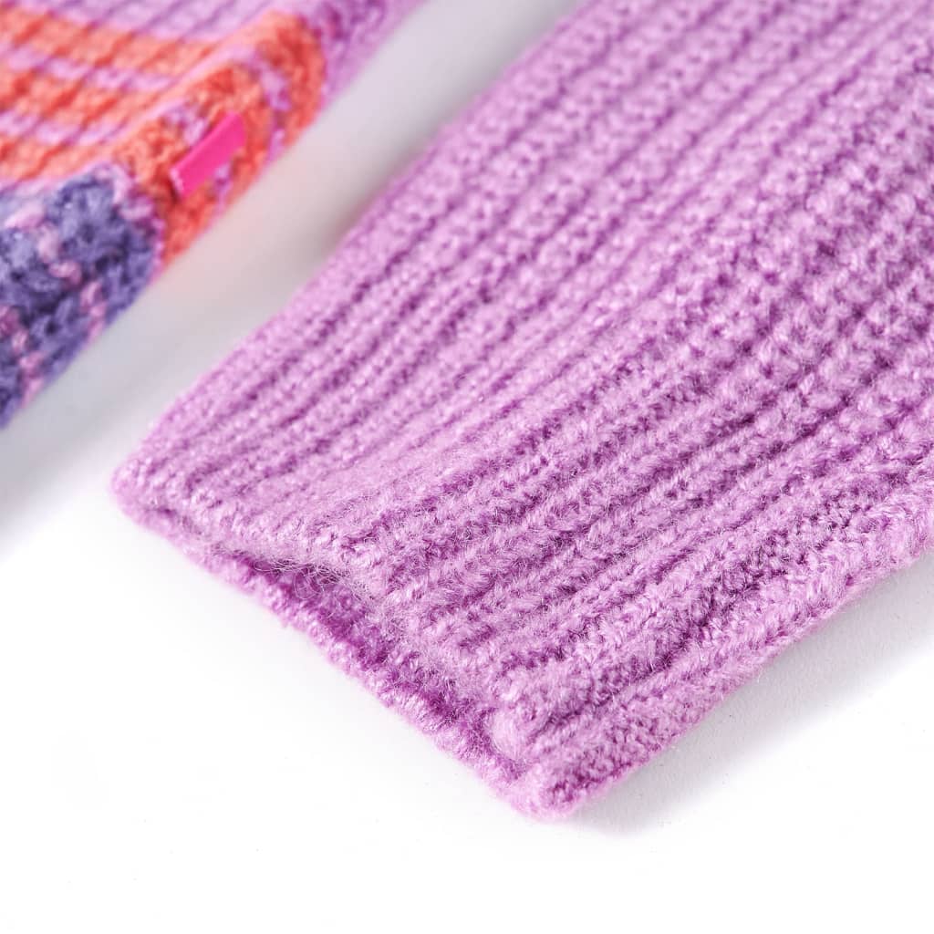 Kinderpullover Mit Streifen Gestrickt Lila Und Rosa 92