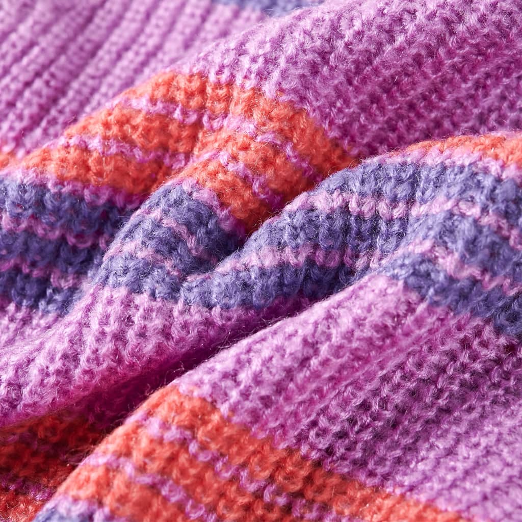 Kinderpullover Mit Streifen Gestrickt Lila Und Rosa 92
