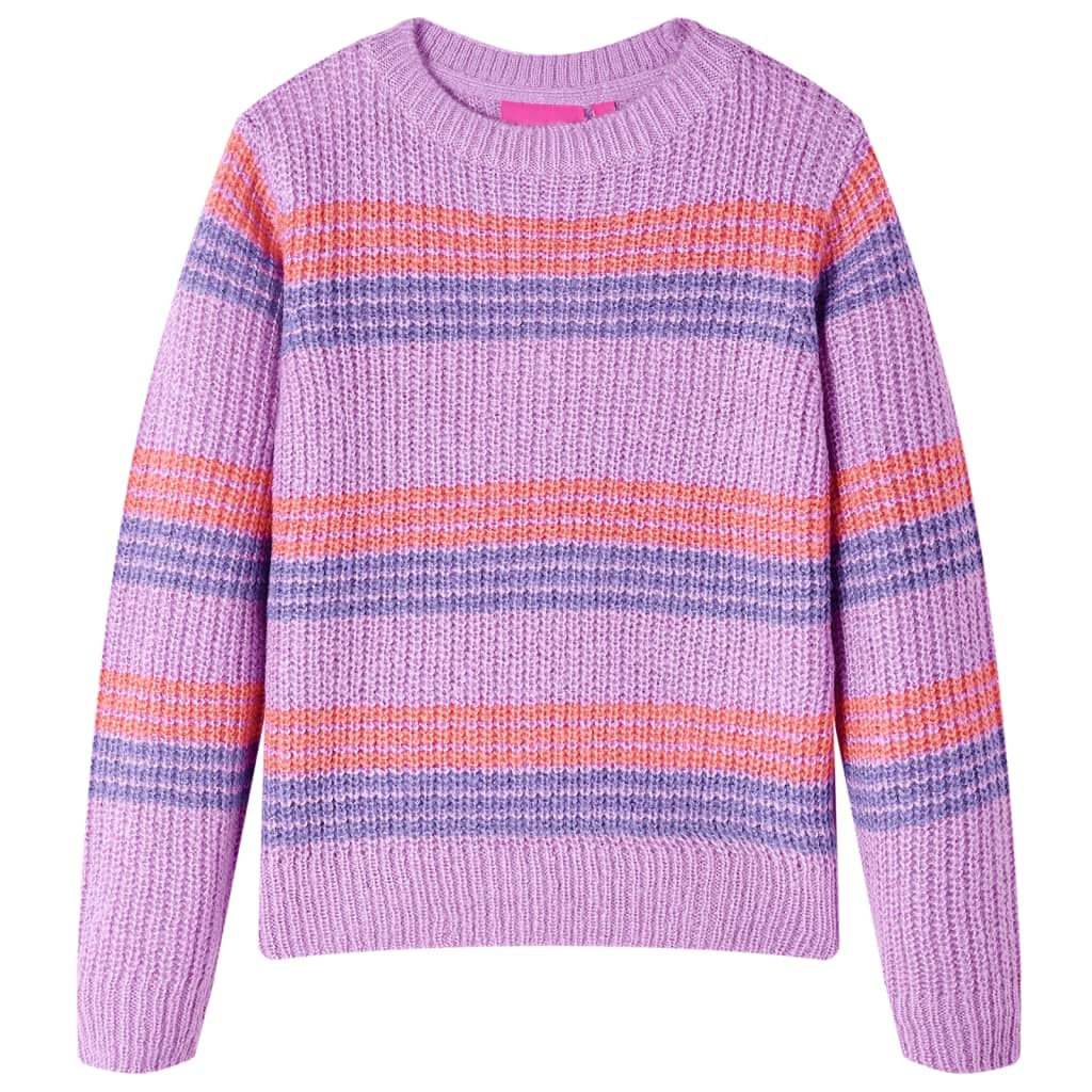 Kinderpullover Mit Streifen Gestrickt Lila Und Rosa 92