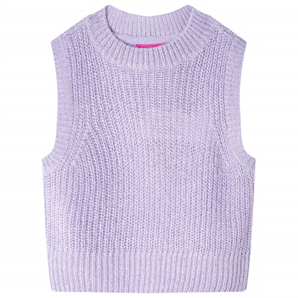 Kinder-Pulloverweste Gestrickt Helllila 128
