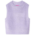 Kinder-Pulloverweste Gestrickt Helllila 128