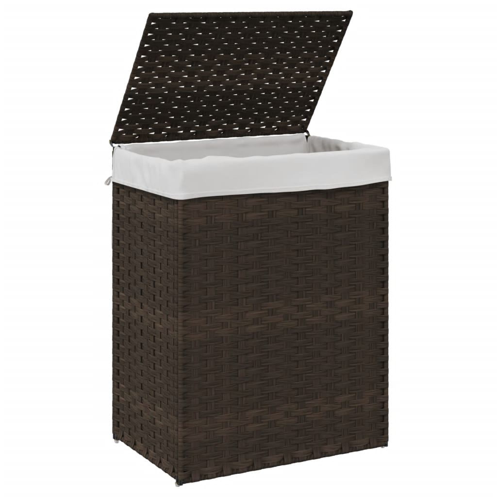 Wäschekorb Mit Deckel 46X33X60 Cm Poly Rattan